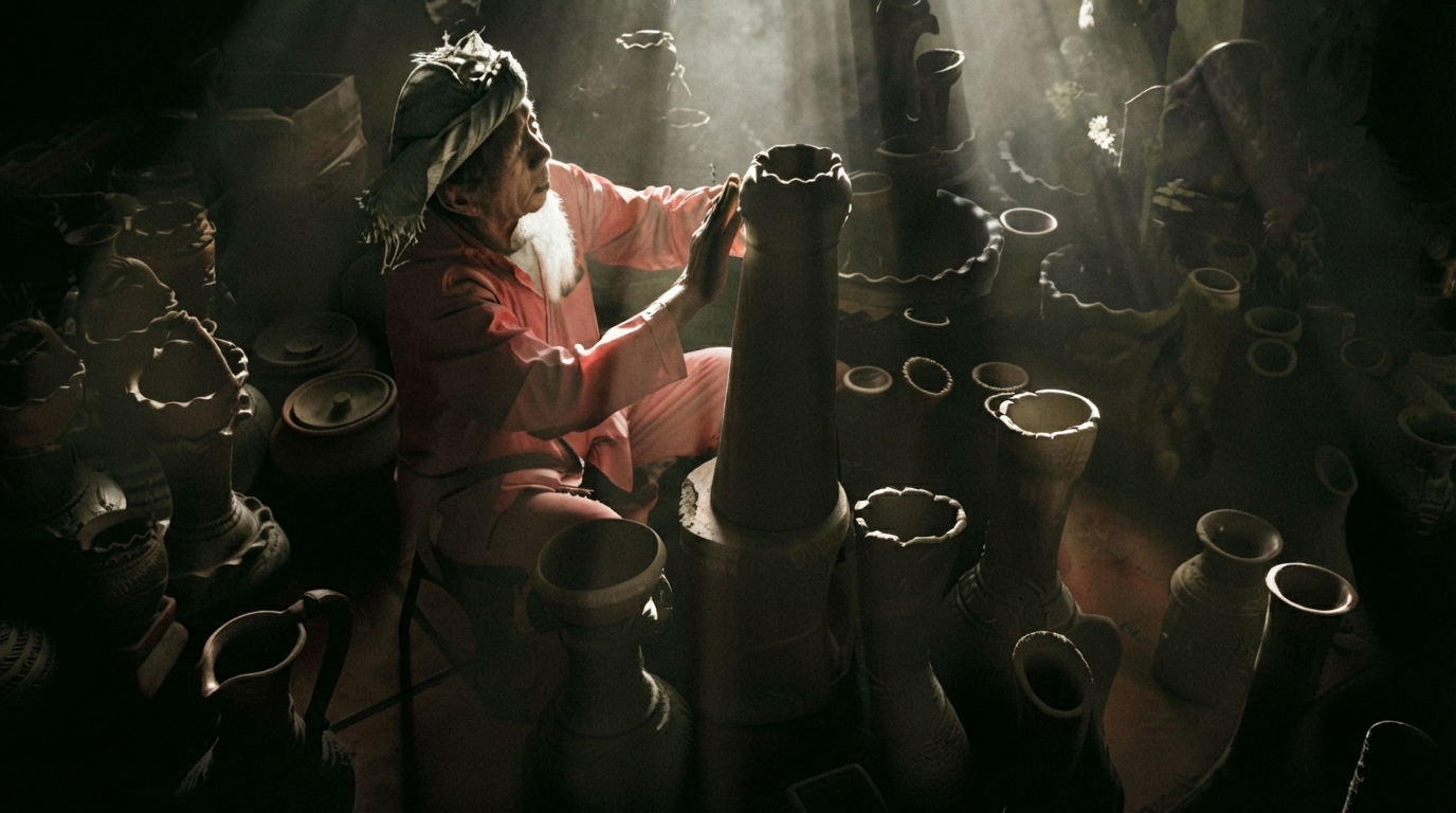 Editorial illustration for Bau Truc's Wheel-less Pottery: How a 300-Year-Old Cham Craft Survives by Hand