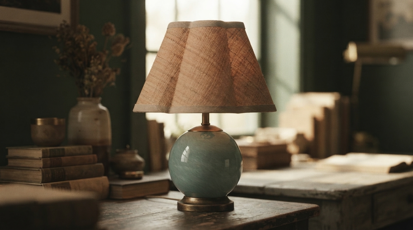 Editorial illustration for Hand-Blown Glass, Forged Iron, or Woven Rattan: Which Handcrafted Lighting Material Fits Your Classic Interior?