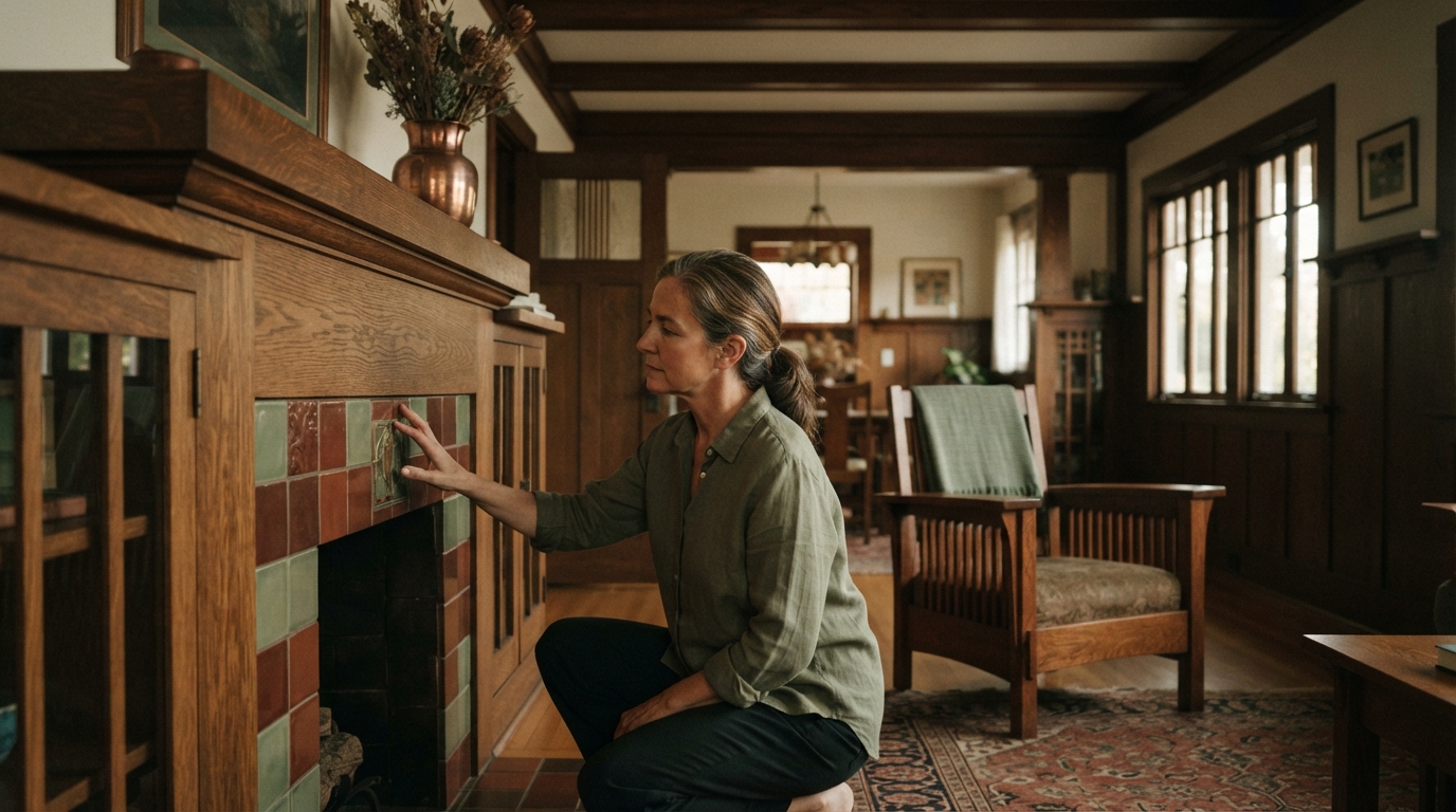 Editorial illustration for How to Spot an American Arts and Crafts Home: The Features and the Philosophy Behind Them