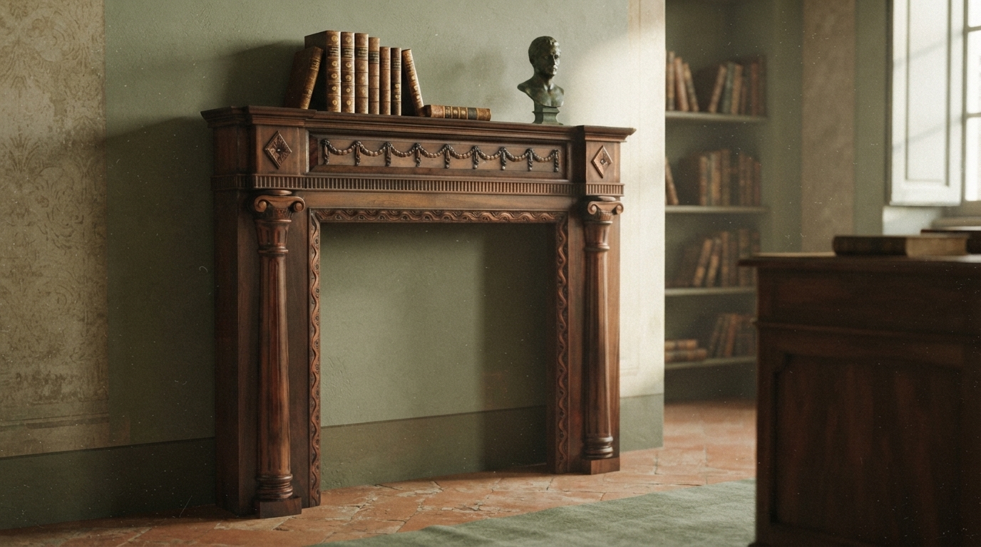 Editorial illustration for Identifying the Victorian Fireplace Mantel: A Style Guide for Homeowners Choosing Ornate, Historical Design