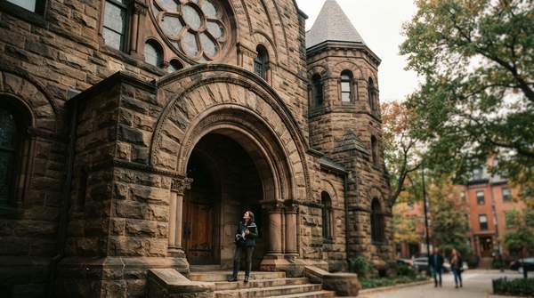 Editorial illustration for Round Arches and Heavy Stone: How to Recognize American Romanesque Revival Architecture