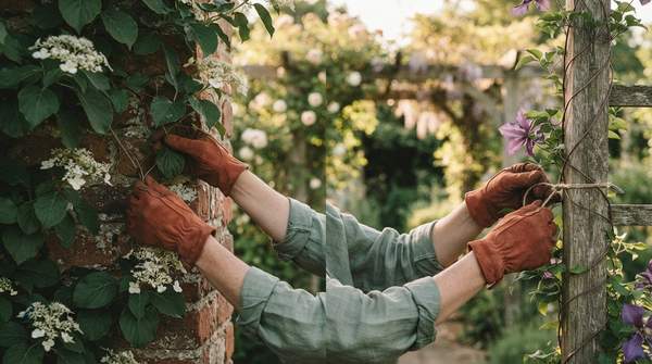 Editorial illustration for Self-Clinging or Twining? How to Match a Classic Climber to Your Wall, Trellis, or Pergola